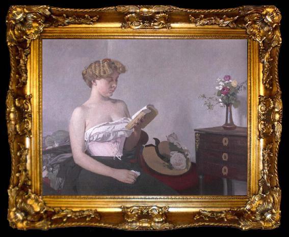 framed  Felix Vallotton Woman Reading, ta009-2